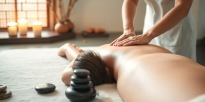 Entspannende chinesische Massage in einer ruhigen Umgebung.