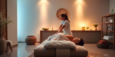 Massage zur Gewichtsreduktion in entspannendem Spa-Ambiente.