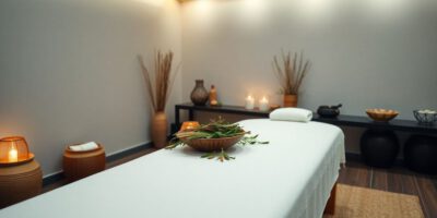 Chinesische Ganzkörpermassage in einem ruhigen Spa-Ambiente.