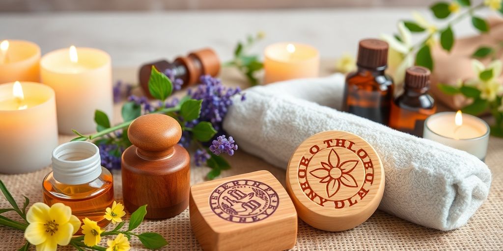 Kräuterstempelmassage in entspannender Spa-Umgebung.